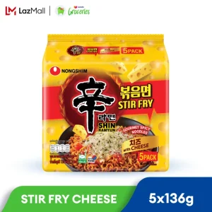 Nongshim Shin Ramyun Stir Fry Cheese (5 x 136g)