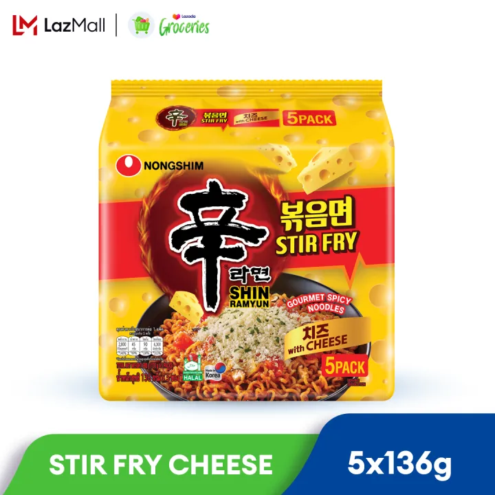 Nongshim Shin Ramyun Stir Fry Cheese (5 x 136g)