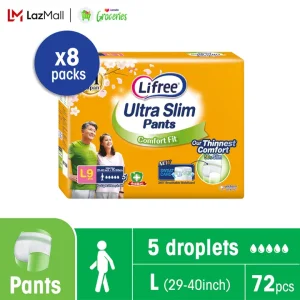 [CARTON] Lifree Ultra Slim Pants L9s x 8 packs Adult Diaper