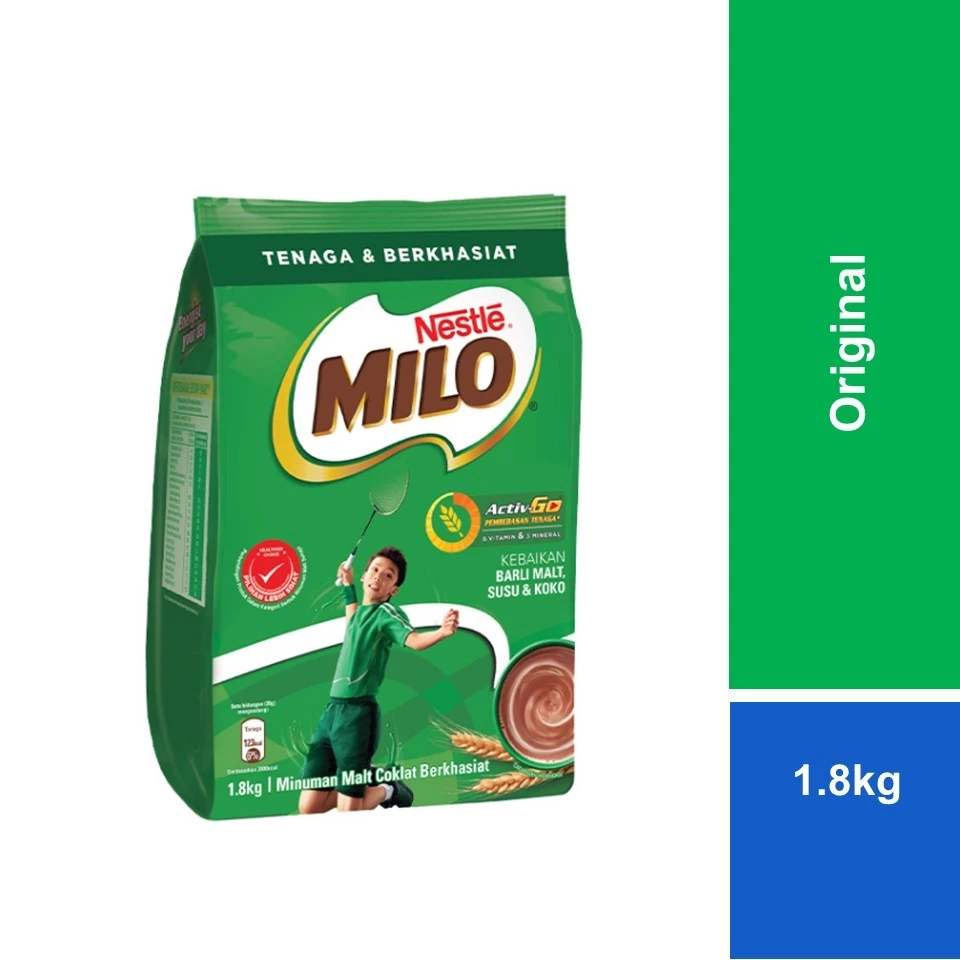 Nestle Milo Activ-Go Chocolate Malt Powder Softpack (1.8kg)