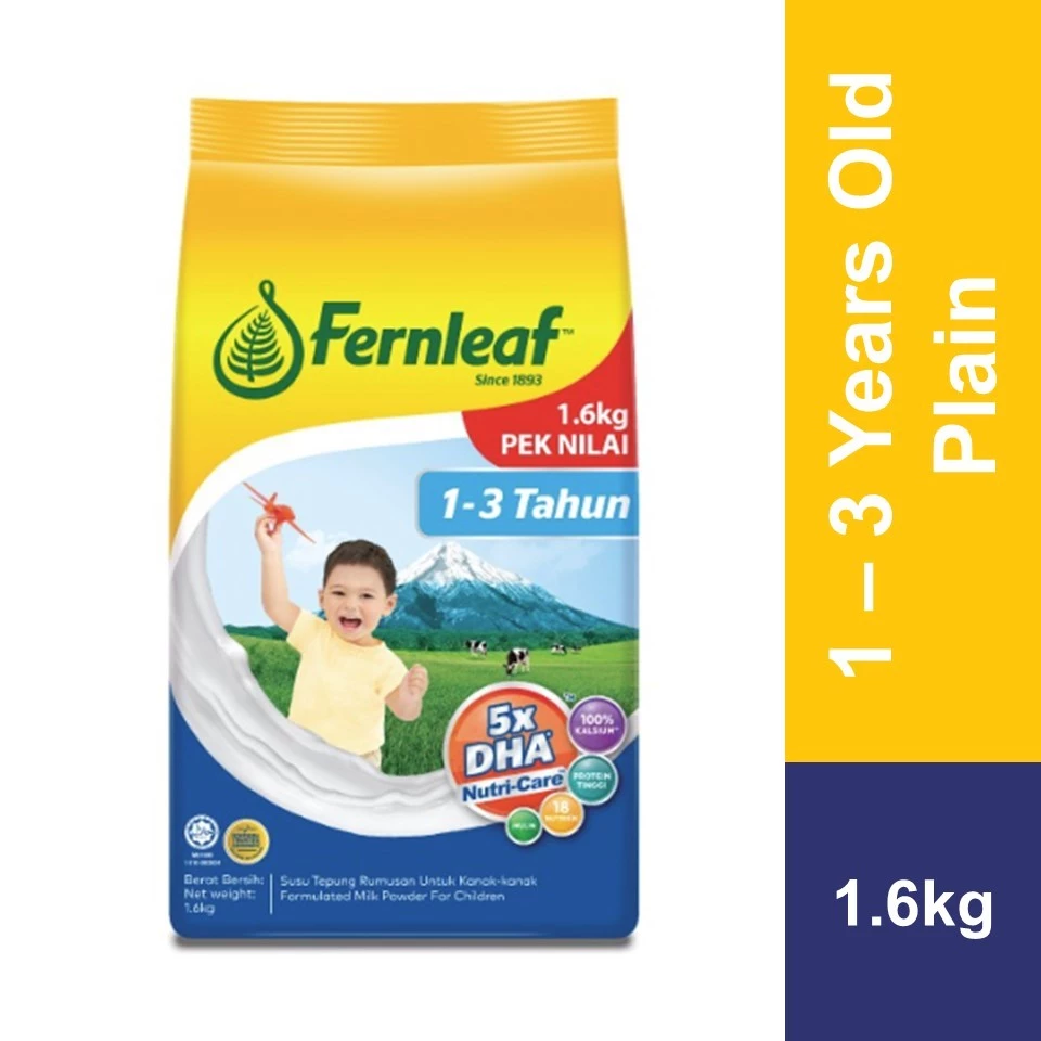 Fernleaf Milk Powder for Children 1 - 3 years (Plain) (1.6kg) Value Pack