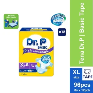 TENA Dr.P Basic Adult Diaper M10/L8/XL8 (12 Packs)