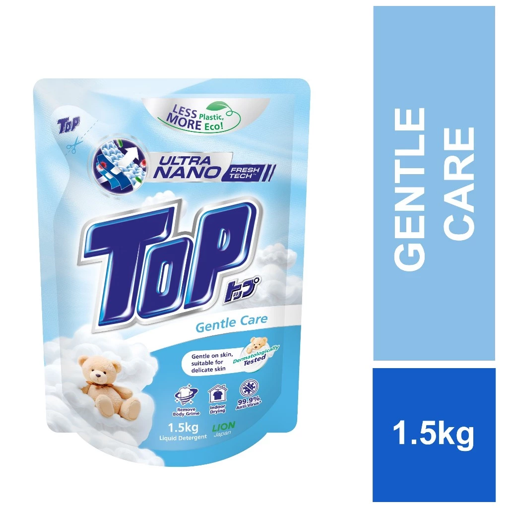 TOP Advanced Micro-Clean Tech With 99.9% Antivirus Gentle Care Laundry Detergent 1.5kg