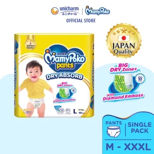 MamyPoko Standard Dry Absorb Pants Baby Diapers M60/ L48/ XL40/ XXL32+2 (1 Pack)