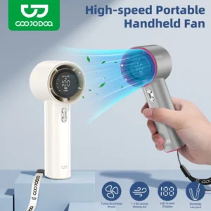 Goojodoq Handheld Strong Wind Adjustable Fan